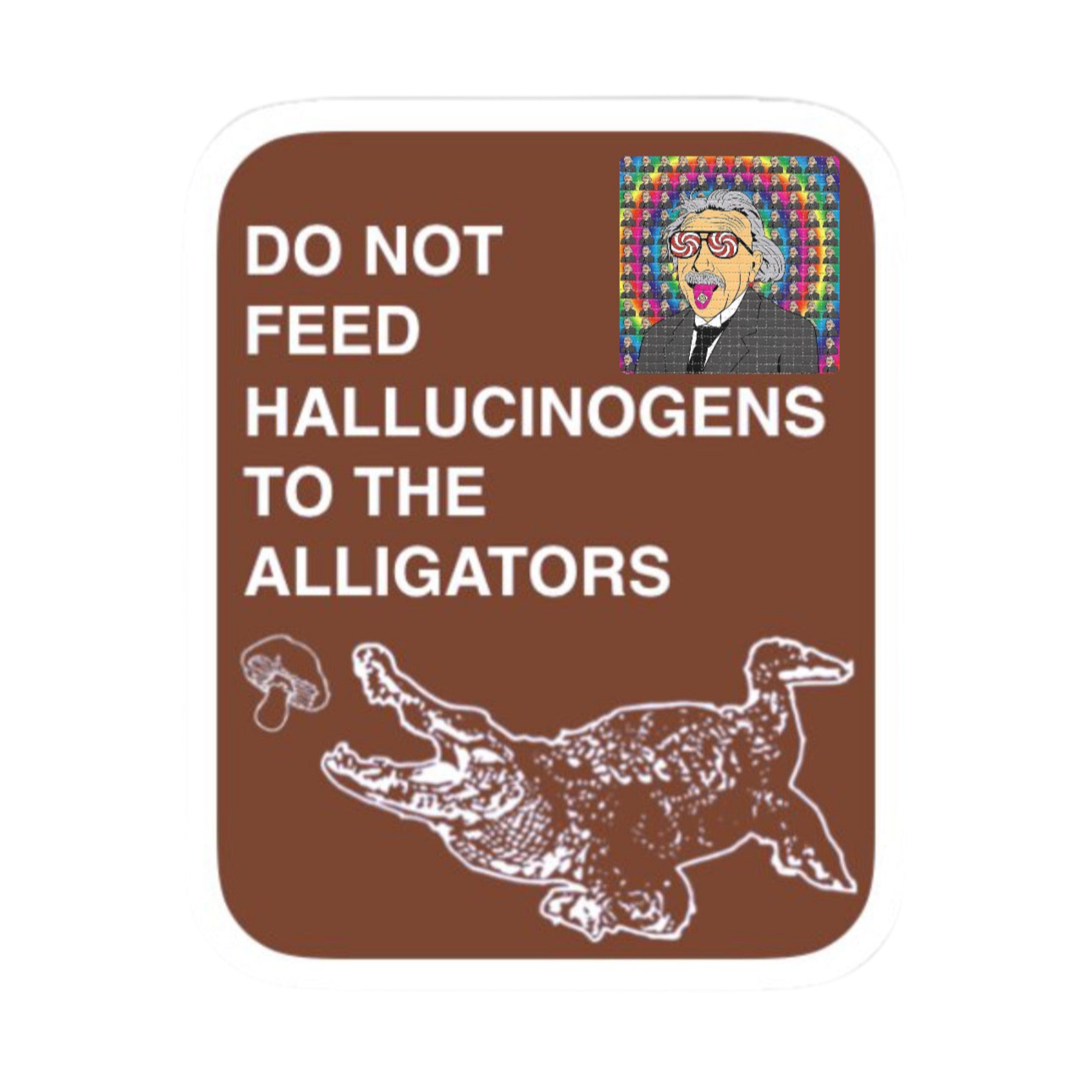 ๐ฅ DO NOT FEED HALLUCINOGENS TO THE ALLIGATORS โ Funny 3x3 Sticker ๐ ๐ซ