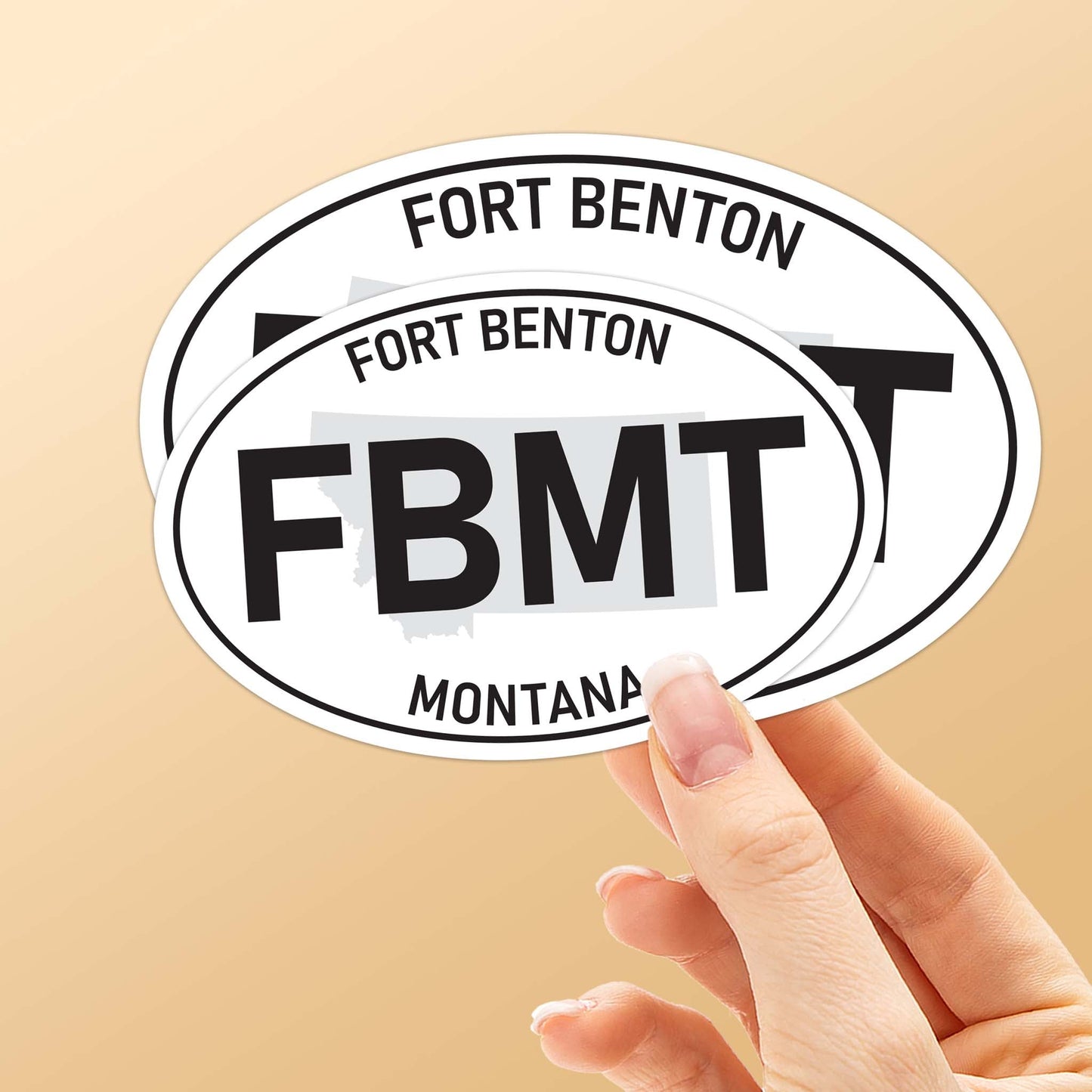 Fort Benton Montana White Oval Bumper Sticker