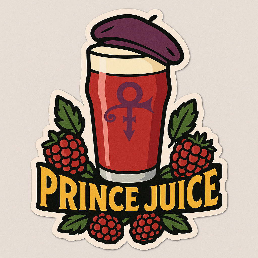 Prince Juice Custom Sticker for Missing Mountain Brewing Co