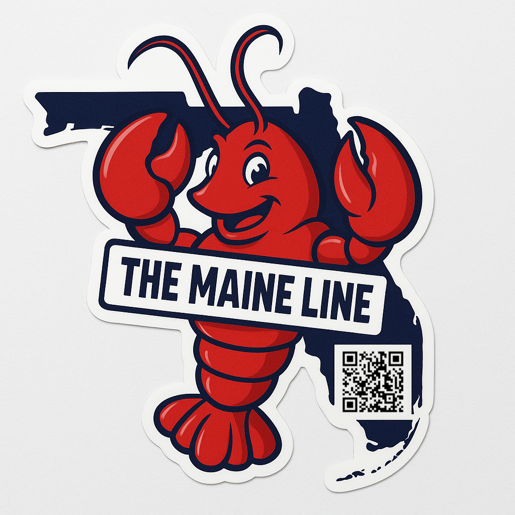 The Maine Line – Big Red Lobster Sticker