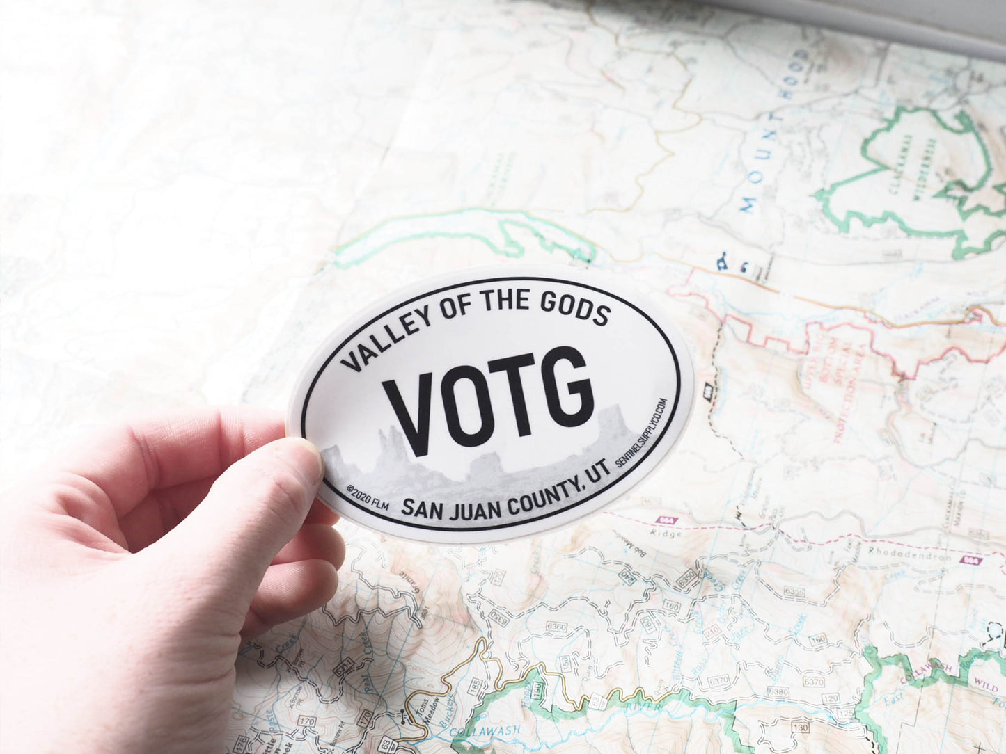 Valley of the Gods, Utah White Oval Bumper Sticker