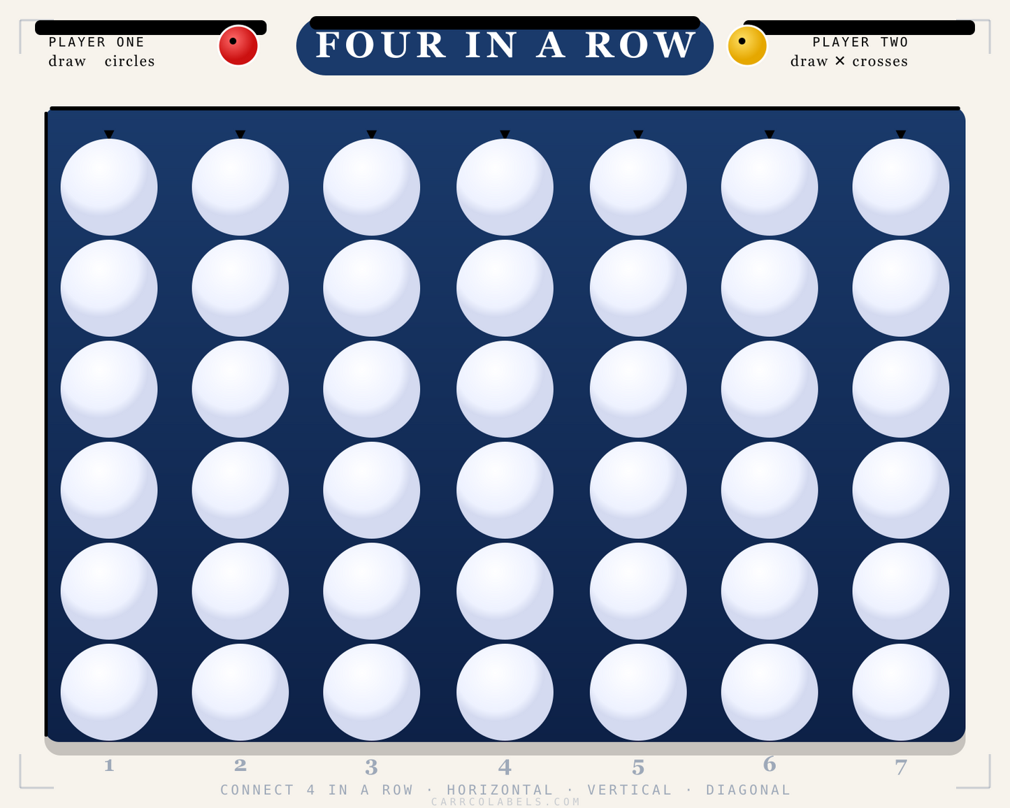 Four in a Row Dry Erase Sticker | Draw-and-Play Game