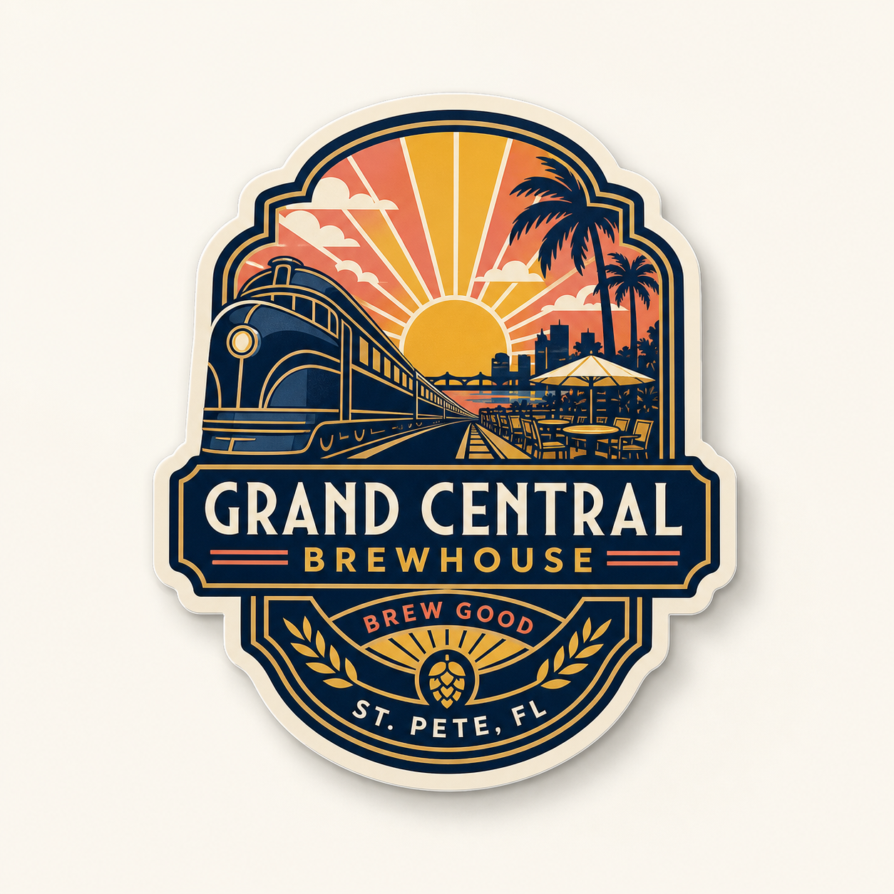 Grand Central Brewhouse Brew Good original sticker concept mockup