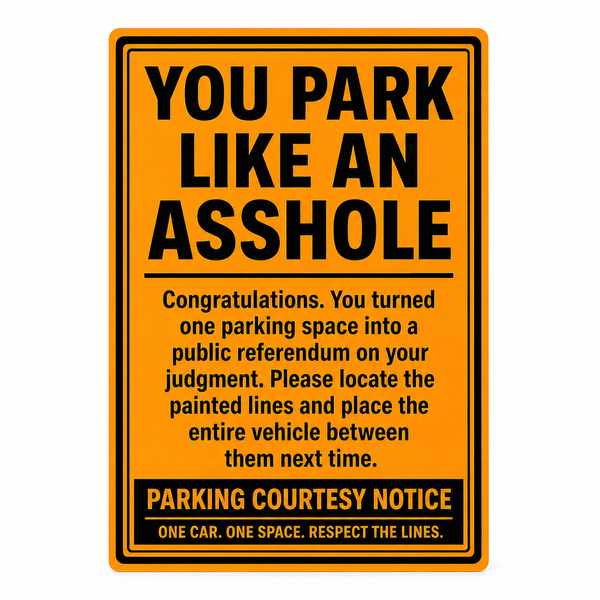 You Park Like an Asshole Sticker | Parking Violation Decal