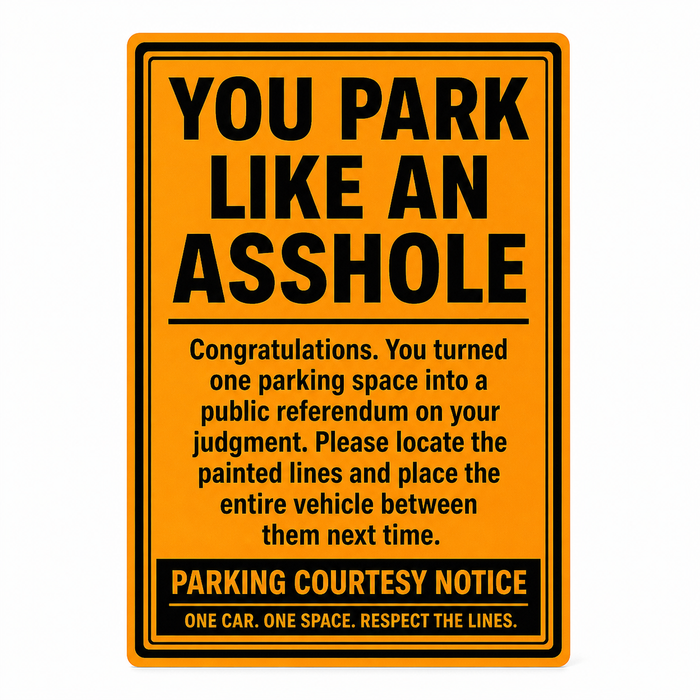 You Park Like an Asshole Sticker | Parking Violation Decal