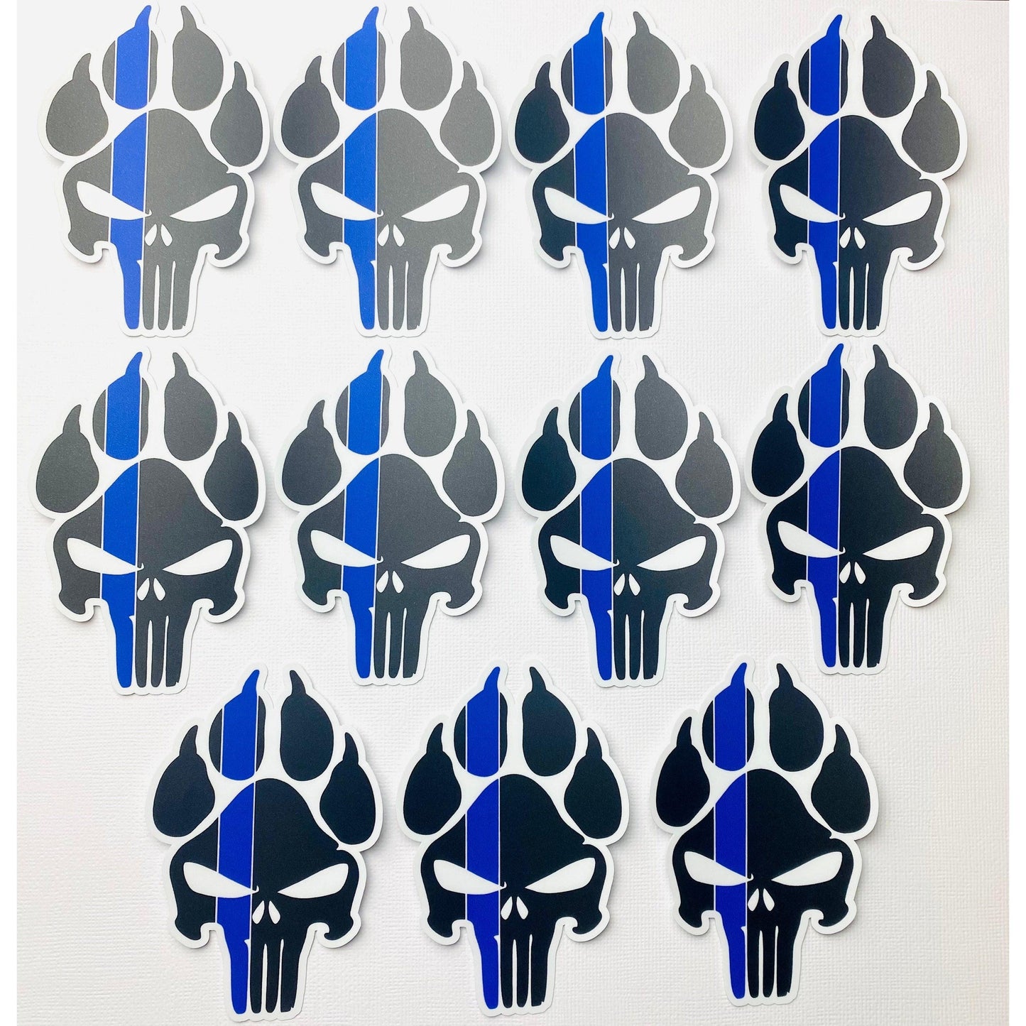 K9 Police Punisher Pawprint Sticker