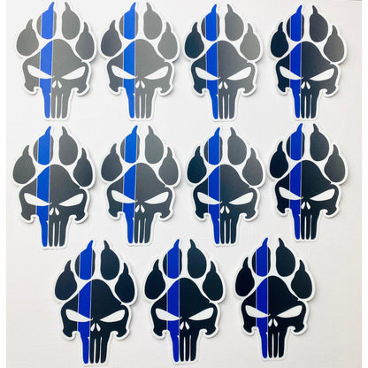 K9 Police Punisher Pawprint Sticker