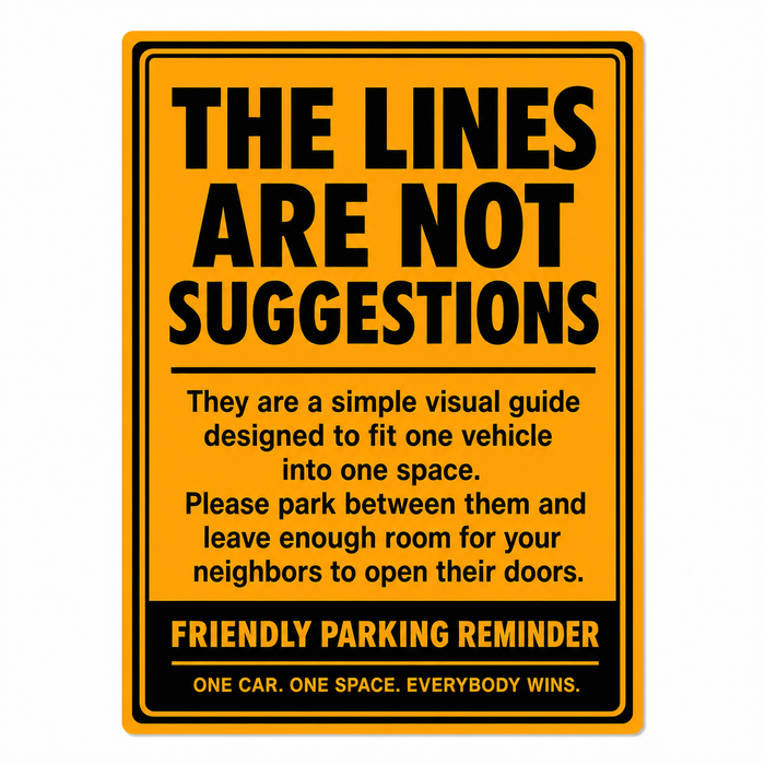 Parking Lines Are Not Suggestions Sticker | Car Decal