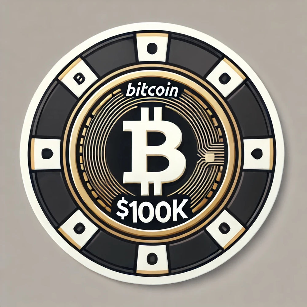Bitcoin $100K Poker Chip Sticker
