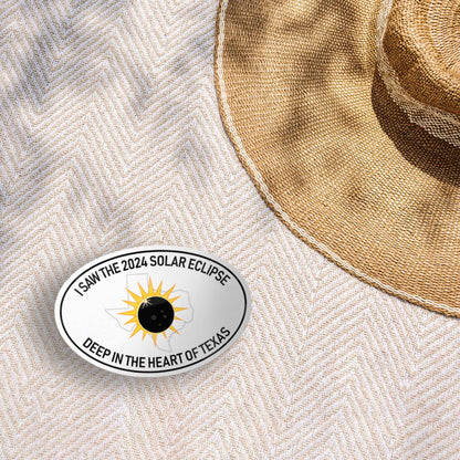 2024 Texas Solar Eclipse Sticker, White Oval