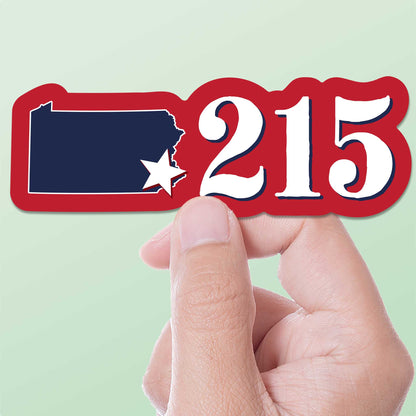 215 Philadelphia Area Code Sticker