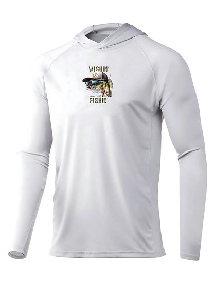 2026 New Model UV-Resistant Fishing Shirt with Long Sleeves and Hooded Collar - UV-Resistant Fishing Mask Clothing