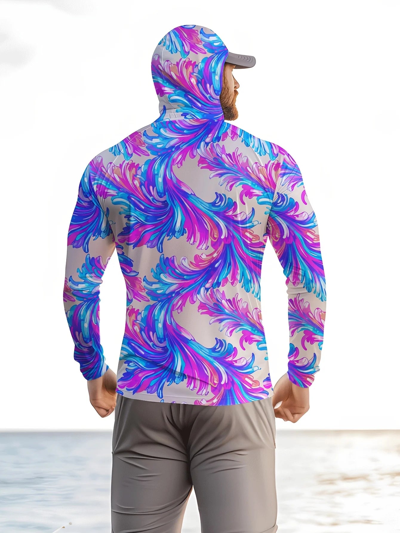 Men Hood Fishing Shirt long sleeve Fishing clothing fishing t shirt uv protection fishing shirt Fishing Apparel Quick Dry