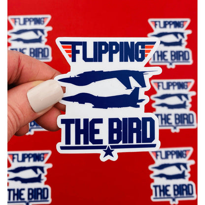 Fighter Jet Flipping the Bird Sticker