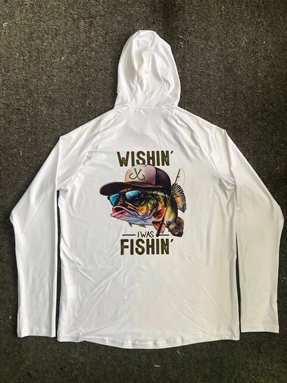 2026 New Model UV-Resistant Fishing Shirt with Long Sleeves and Hooded Collar - UV-Resistant Fishing Mask Clothing