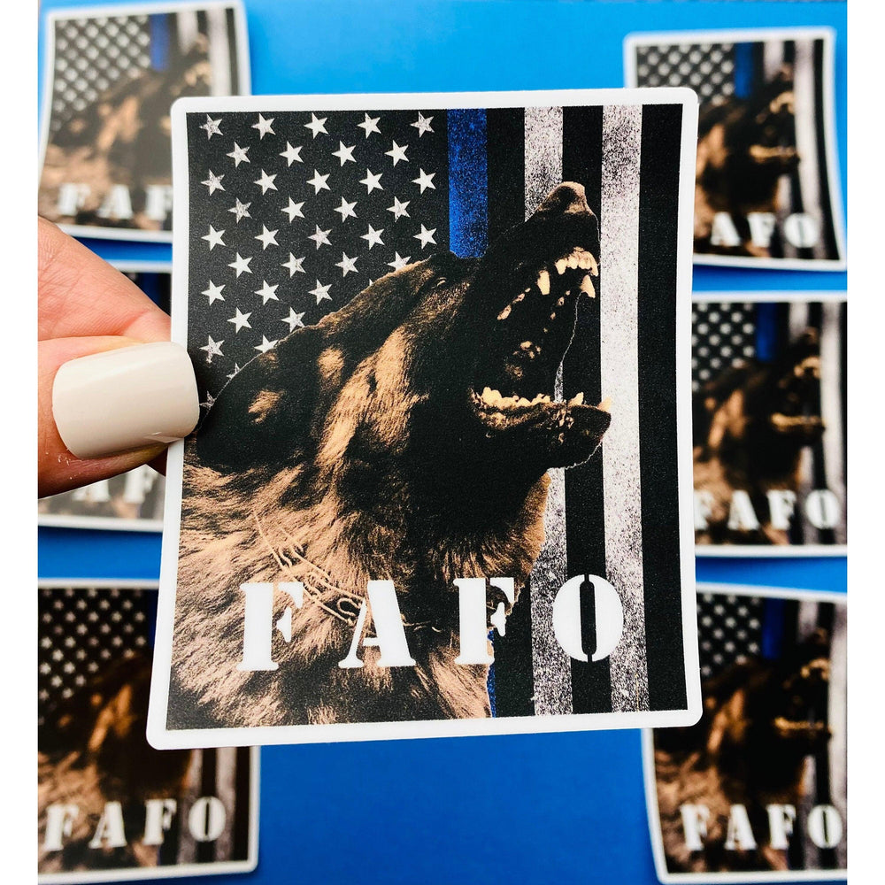 K9 FAFO Sticker, Thin Blue Line Sticker for Police K9 Handler, Military K9, Schutzhund, K9 Unit, Law Enforcement