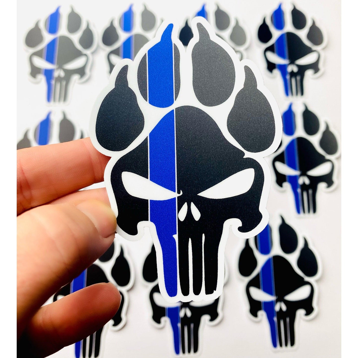 K9 Police Punisher Pawprint Sticker
