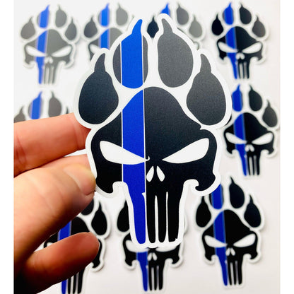 K9 Police Punisher Pawprint Sticker