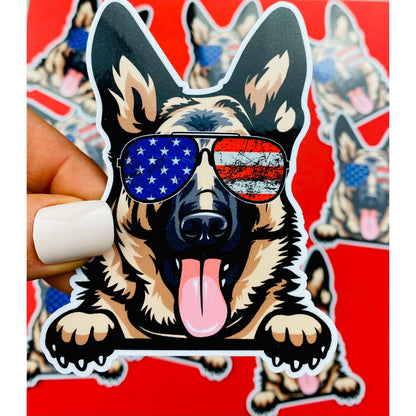 K9 Sticker German Shephed Paws Sticker Cute GSD Dog Decal for Car, Hydroflask, Schutzhund, American Flag Aviators