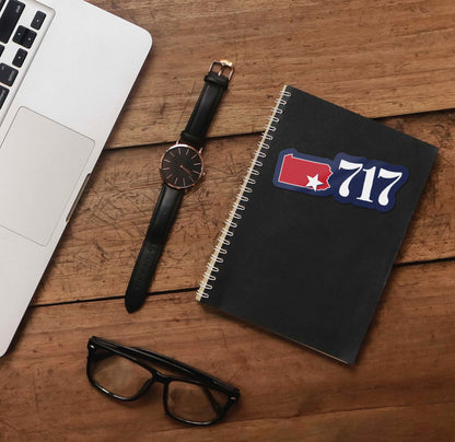 717 Area Code Lancaster PA Sticker - Cute Pennsylvania Decal