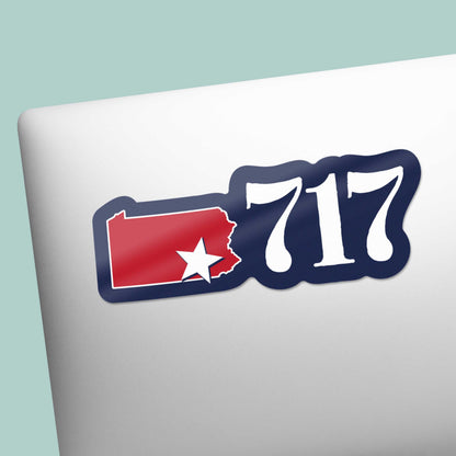717 Area Code Lancaster PA Sticker - Cute Pennsylvania Decal