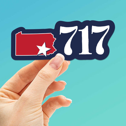 717 Area Code Lancaster PA Sticker - Cute Pennsylvania Decal