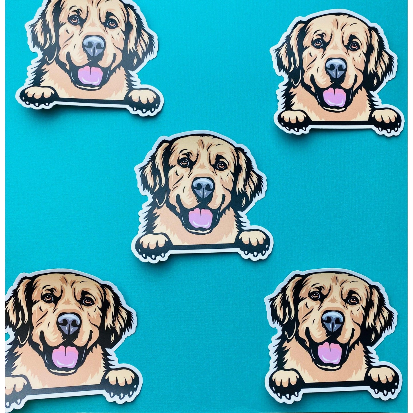 Golden Retriever Sticker Colorful Abstract Cute Golden Retriever Dog Decal for Car, Hydroflask, Gifts Under 5 for Golden Retriever Owner