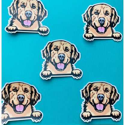 Golden Retriever Sticker Colorful Abstract Cute Golden Retriever Dog Decal for Car, Hydroflask, Gifts Under 5 for Golden Retriever Owner