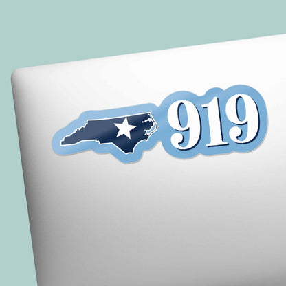 919 Area Code North Carolina Sticker - Cute NC Decal