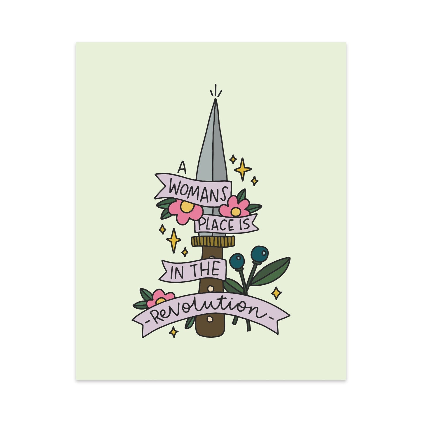 A Woman's Place Is In The Revolution Unframed Art Print