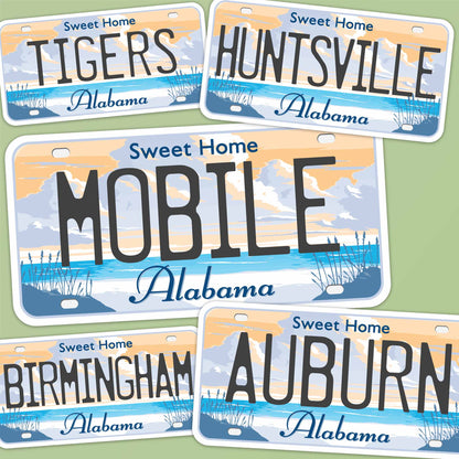 Alabama License Plate Stickers - Choose Your AL Decal