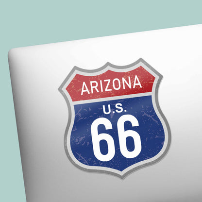 Arizona Blue Route 66 Sticker - Cool AZ Vintage Highway Sign Decal