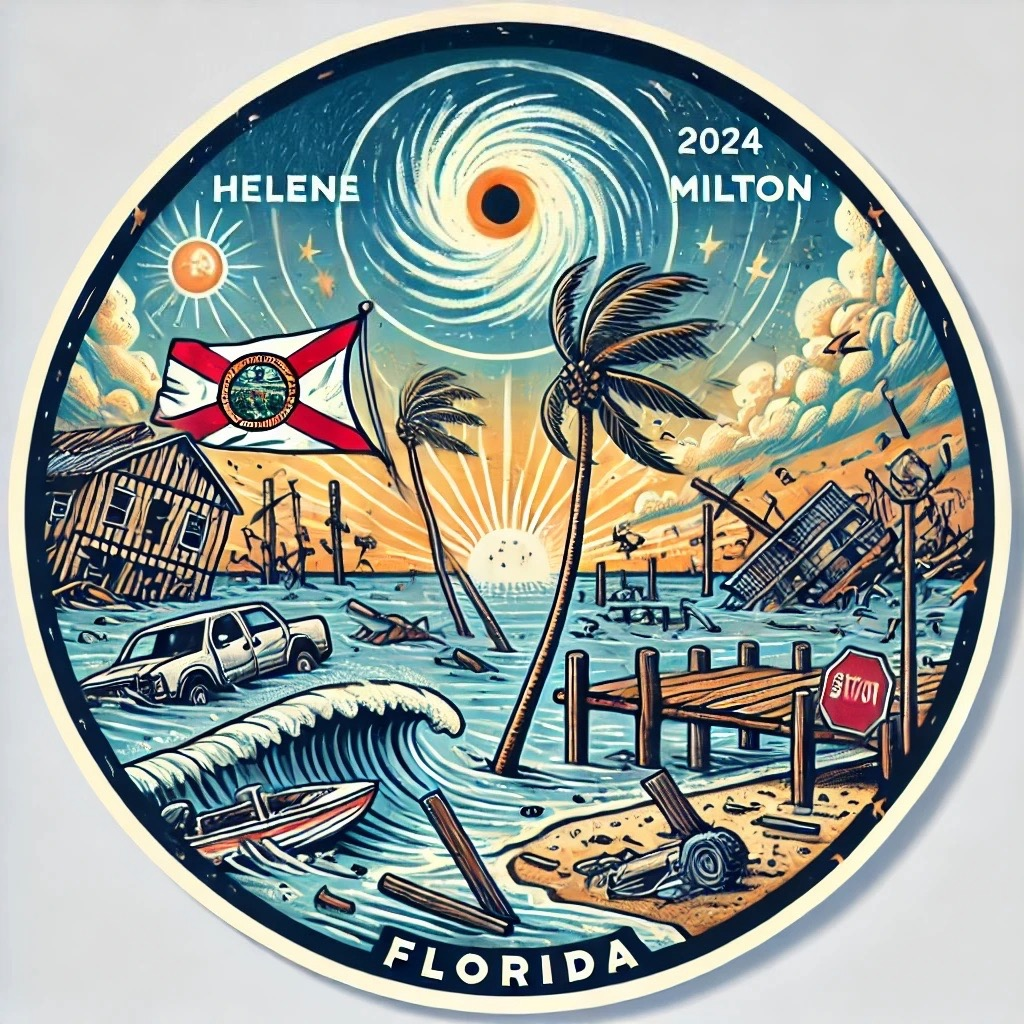 Florida Strong Helene and Milton Hurricane Stickers