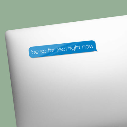 Be So For Real Right Now Funny Text Sticker - Mini Meme Decal for Laptop
