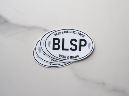White Oval Bear Lake Idaho & Utah Sticker