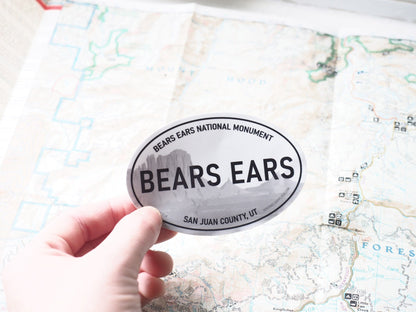 Bears Ears National Monument White Oval Sticker