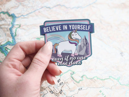Unicorn Believe in Yourself Vinyl Sticker