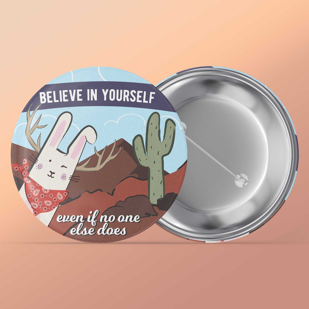 Believe Jackalope Pin - 2.25" Button