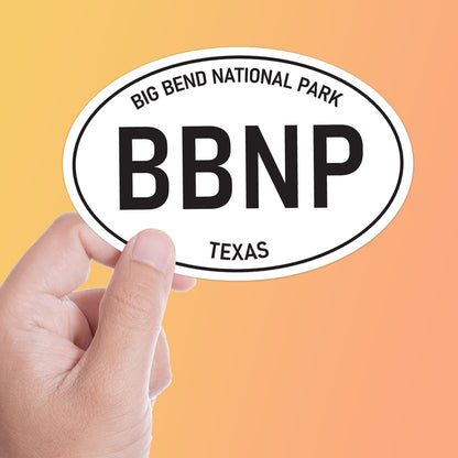 White Oval Big Bend National Park Texas Sticker
