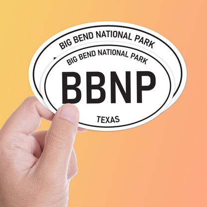 White Oval Big Bend National Park Texas Sticker