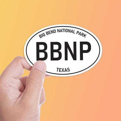 White Oval Big Bend National Park Texas Sticker