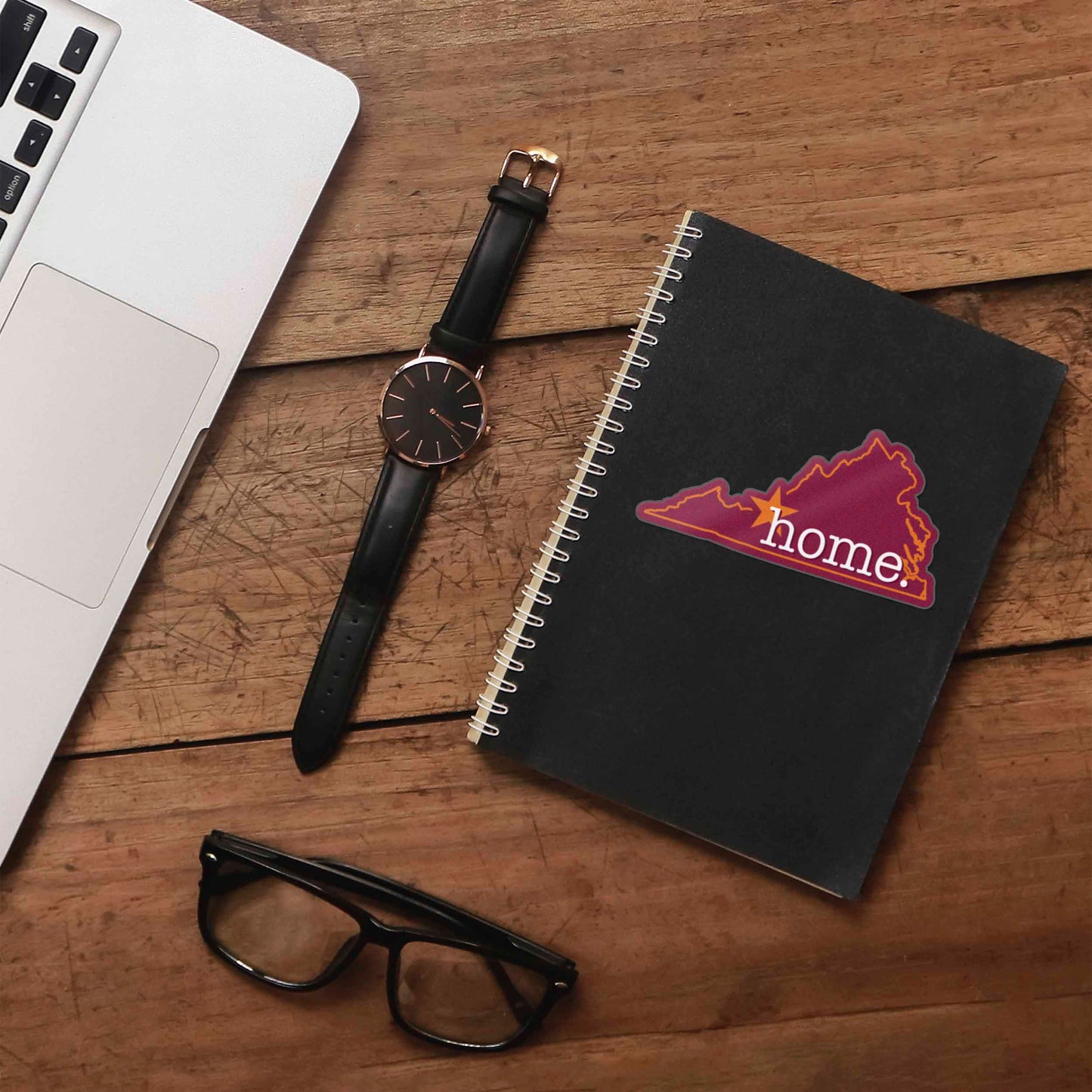 Home Virginia Map Sticker - Maroon Blacksburg VA Decal