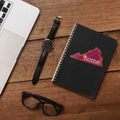 Home Virginia Map Sticker - Maroon Blacksburg VA Decal