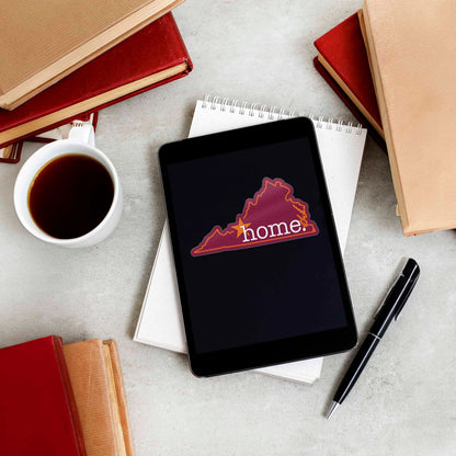 Home Virginia Map Sticker - Maroon Blacksburg VA Decal