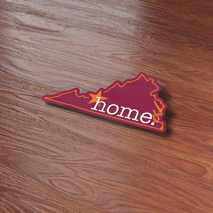 Home Virginia Map Sticker - Maroon Blacksburg VA Decal