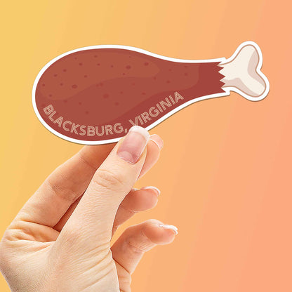 Turkey Leg Blacksburg Virginia Sticker - Funny VA Sports Decal