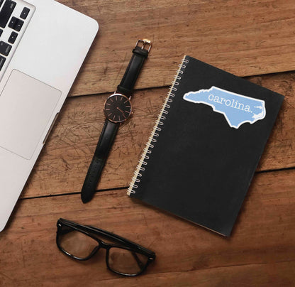 Light Blue North Carolina Sticker - Cute NC Decal