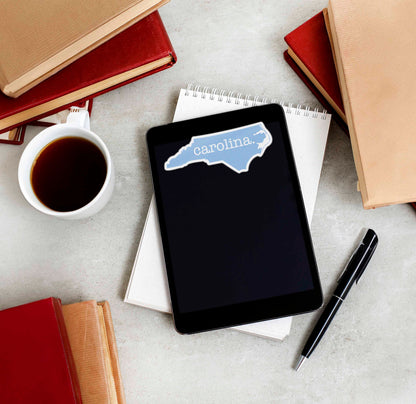Light Blue North Carolina Sticker - Cute NC Decal