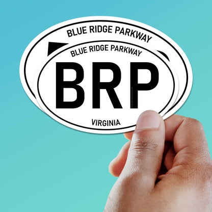 Blue Ridge Parkway White Oval Sticker - Virginia & North Carolina Decals