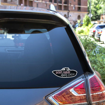 Boat Hair Don't Care Sticker